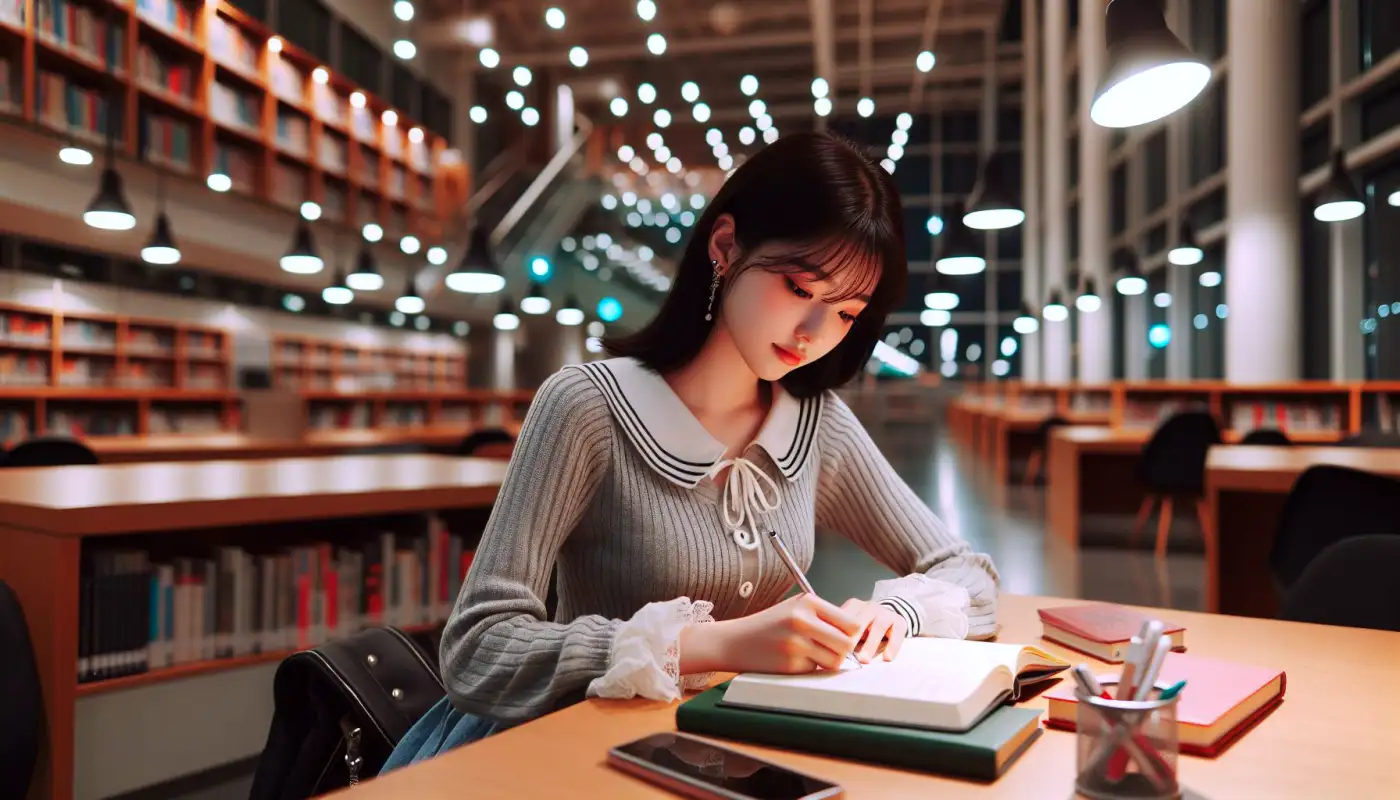 항공-자소서-쓰는법으로-글쓰기하는-여성의-모습