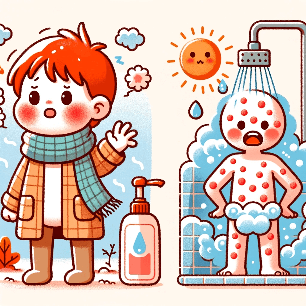 겨울철 샤워 방법 이미지