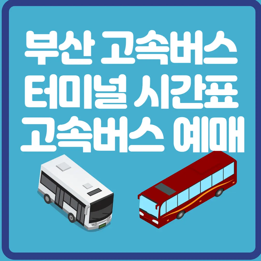 부산 고속버스 터미널 시간표 고속버스 예매