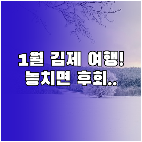 1월에 떠나는 김제 여행지 추천 및 ..