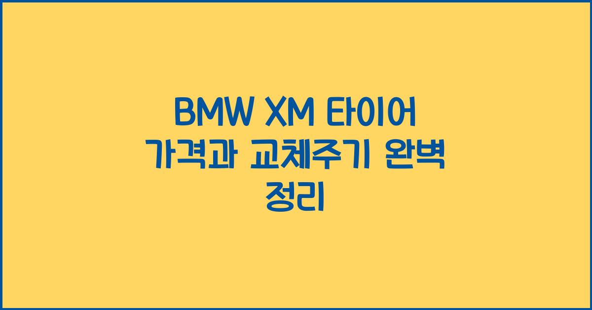 BMW XM 타이어 가격, 교체주기