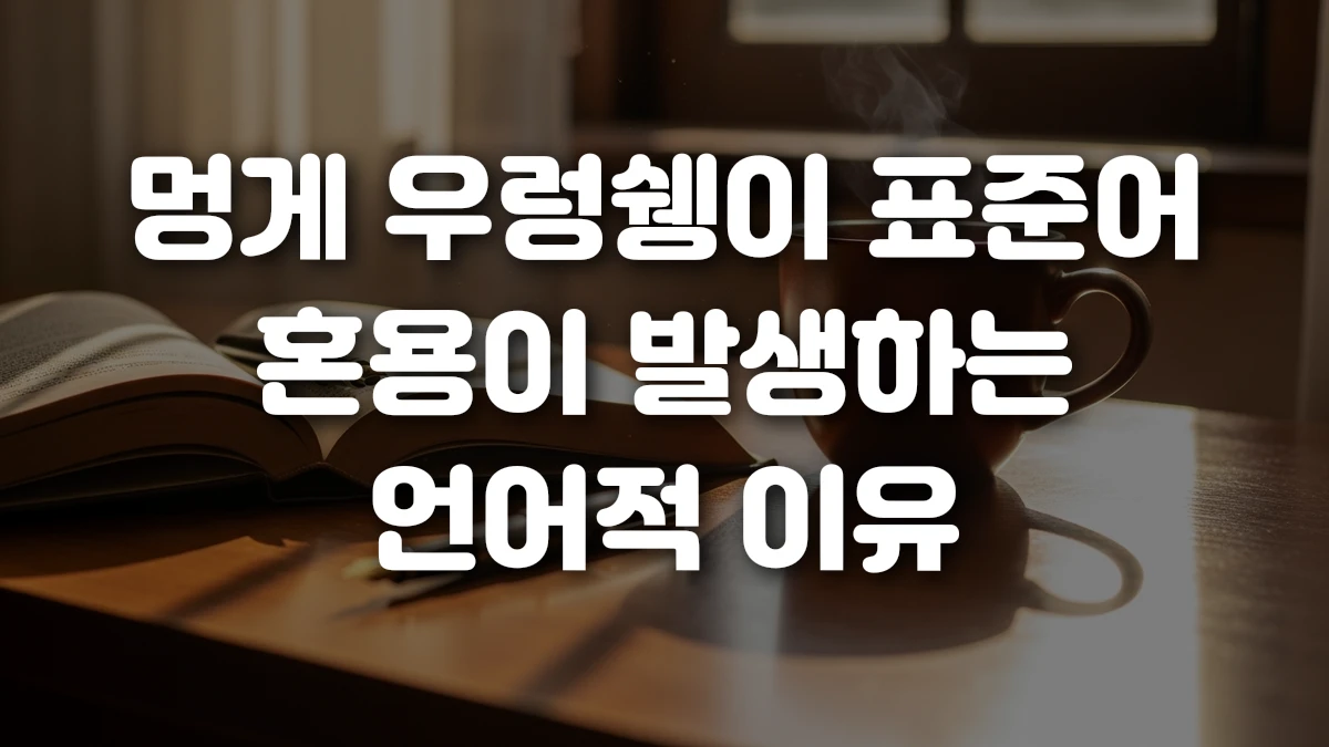 멍게 우렁쉥이 표준어 혼용이 발생하는 언어적 이유