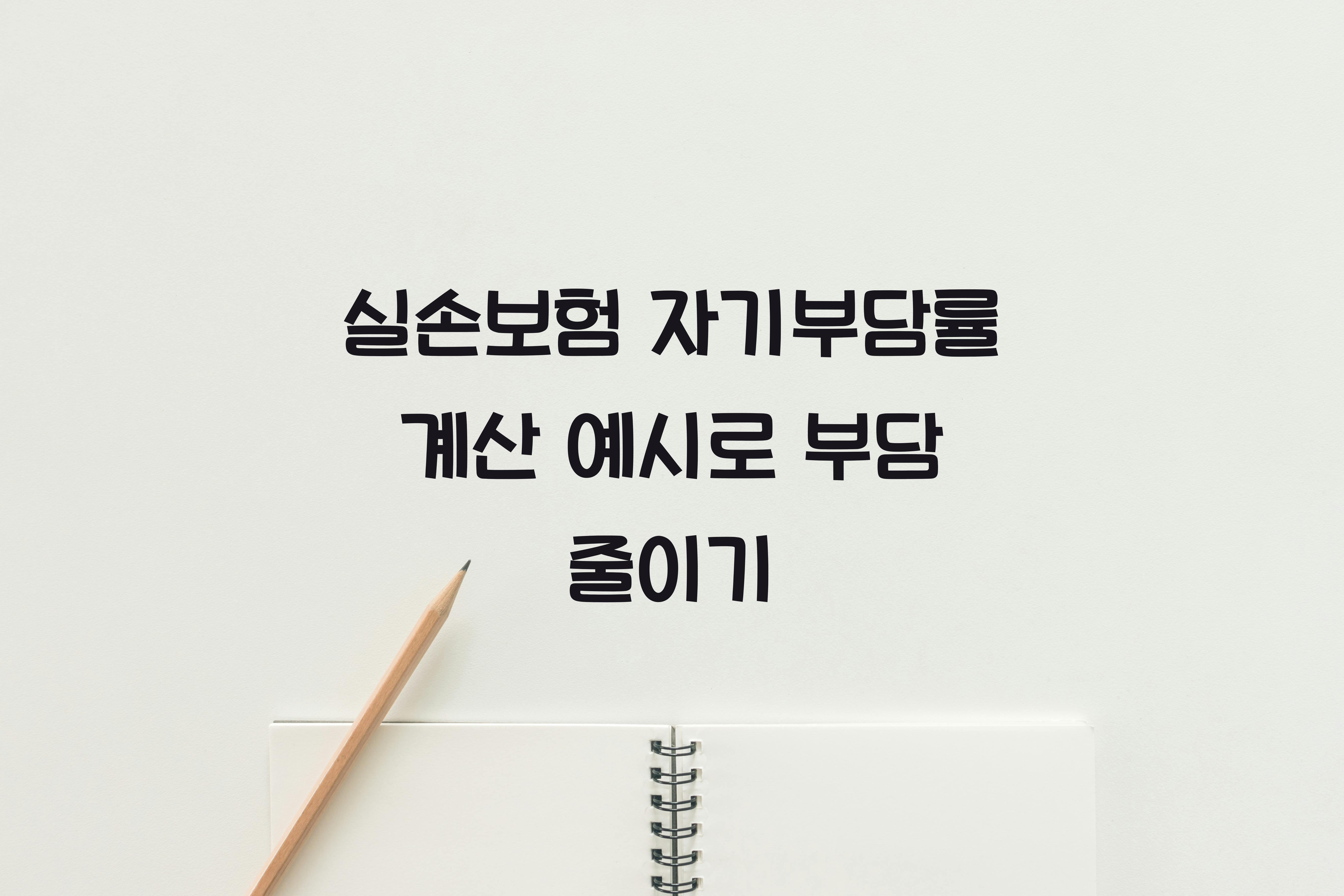 실손보험 자기부담률 계산 예시