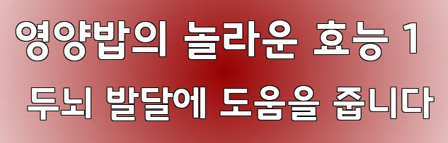 영양밥의 놀라운 효능 1 두뇌 발달에 도움을 줍니다