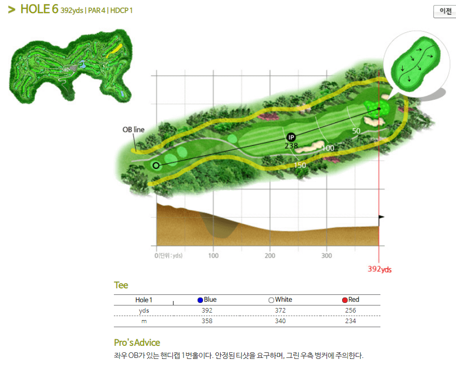안성베네스트 골프클럽 동코스 6