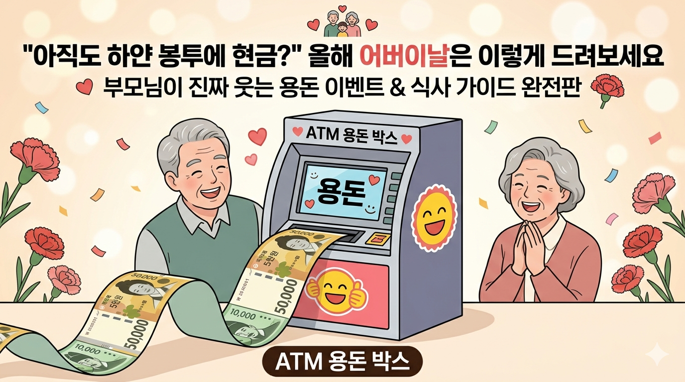 아직도 하얀 봉투에 현금 올해 어버이날은 이렇게 드려보세요 — 부모님이 진짜 웃는 용돈 이벤트 & 식사 가이드 완전판