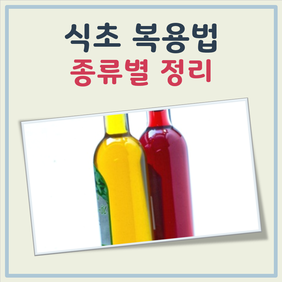 식초 복용법 쉬운 정리