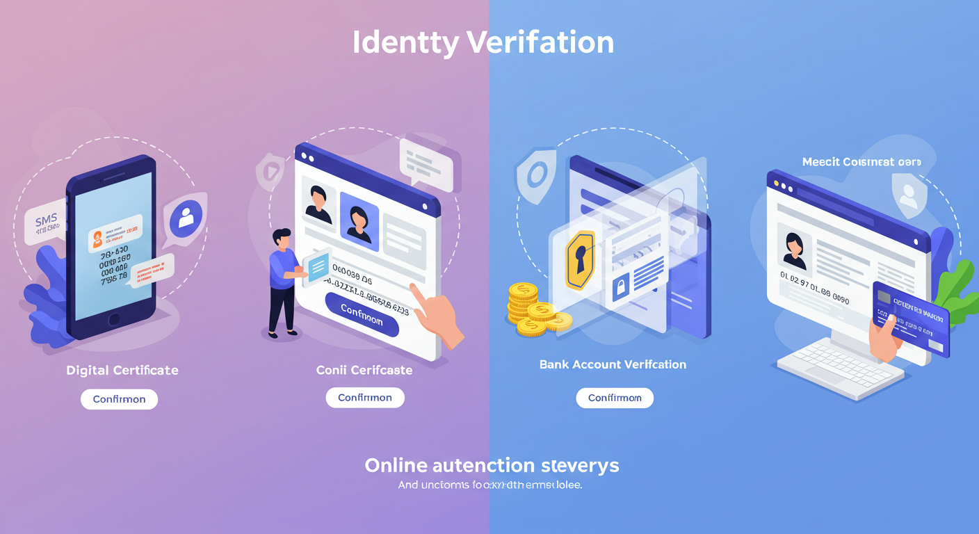 다양한 본인 인증 방법을 보여주는 장면