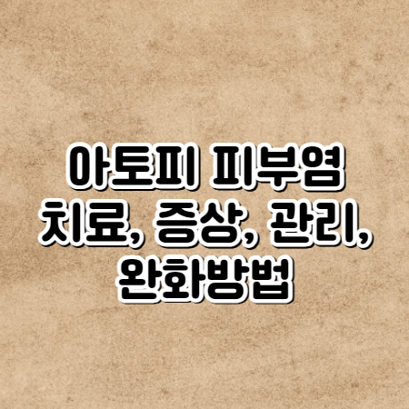 아토피 피부염과 그 치료 (증상, 관리, 완화방법까지)