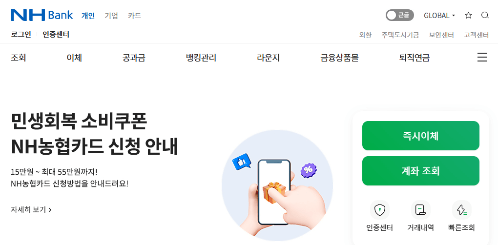 민생회복 소비쿠폰 잔액조회 확인 NH카드 KB카드 네이버페이 카카오페이 토스