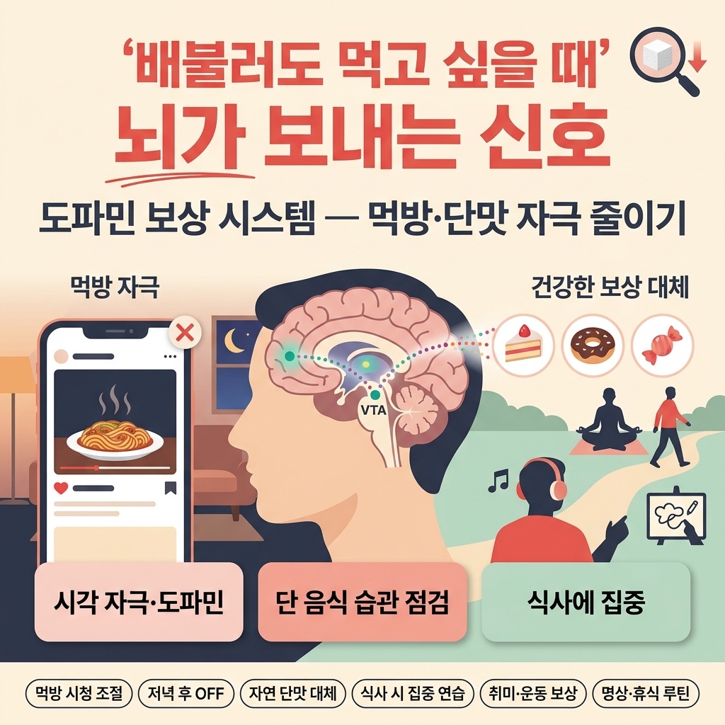 배불러도 먹고 싶을 때 뇌가 보내는 신호