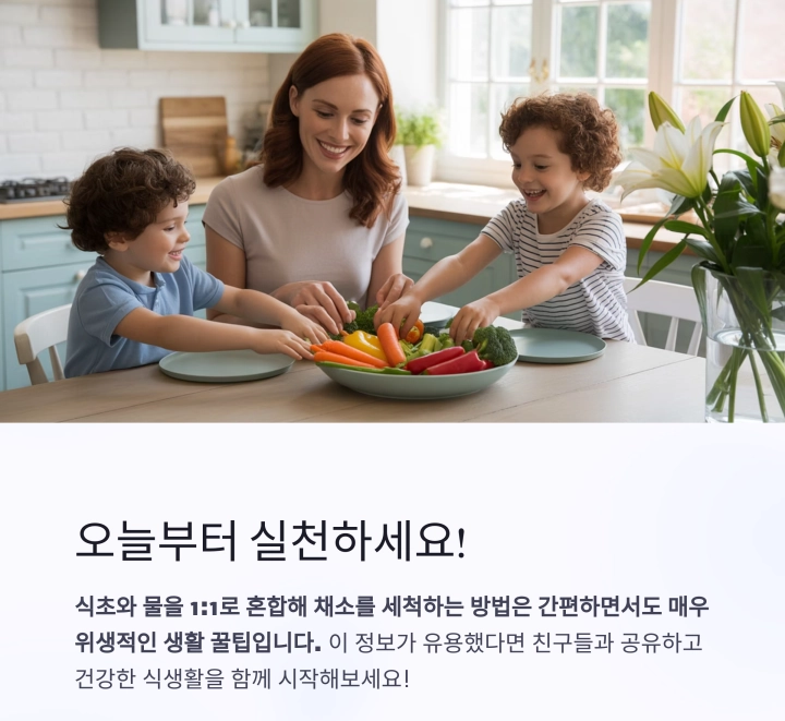 식초와 물 1:1 혼합으로 채소를 세척하는 과학적 이유와 올바른 방법