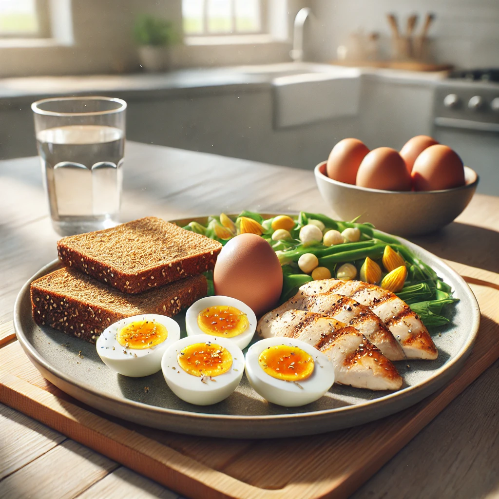 삶은-달걀-통밀-토스트-닭가슴살