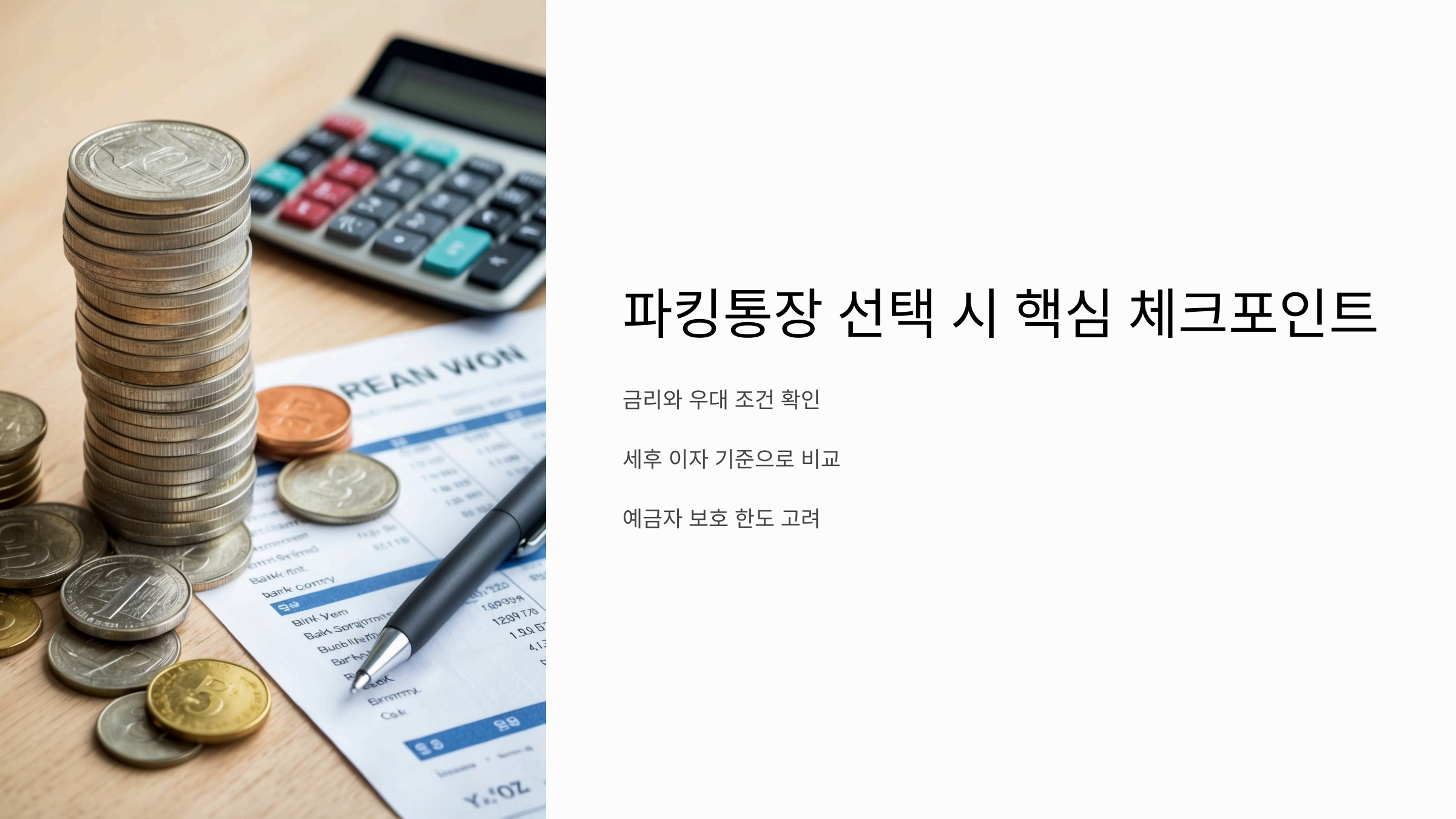 파킹통장 선택 시 핵심 체크포인트