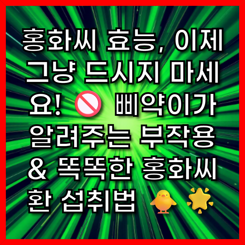 홍화씨 효능, 이제 그냥 드시지 마세요! 🚫 삐약이가 알려주는 부작용 & 똑똑한 홍화씨환 섭취법 🐥🌟