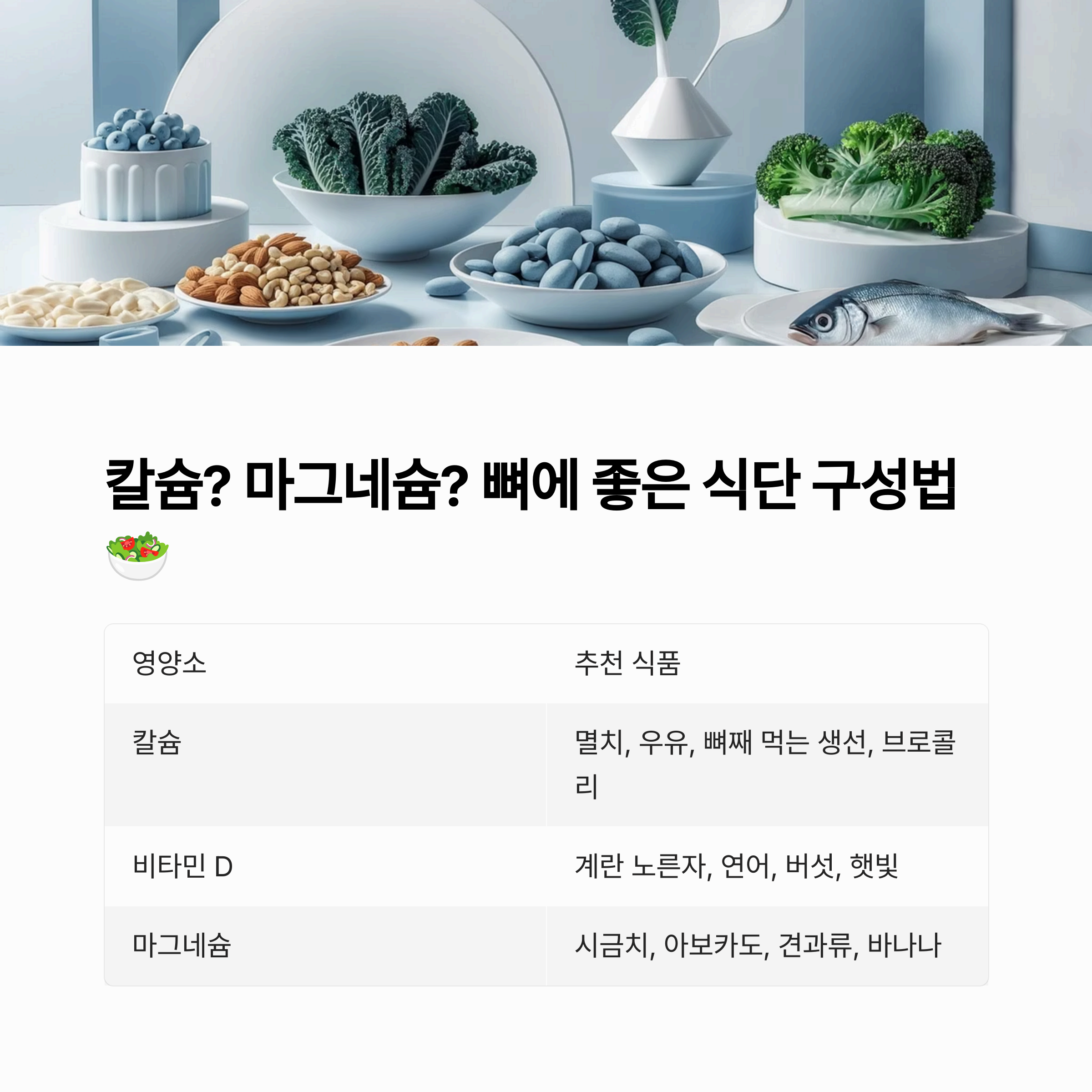 뼈에 좋은 식단 구성법