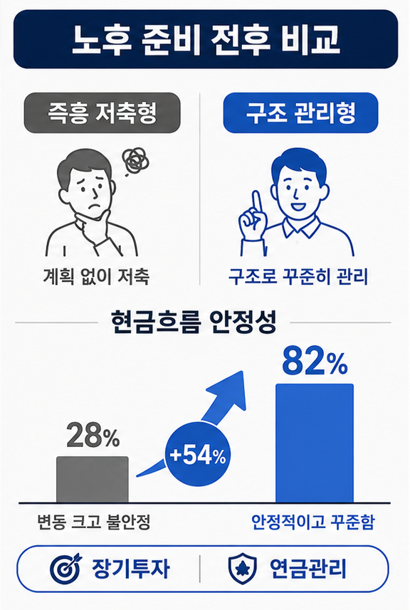 노후준비 자산관리 현금흐름 전후 비교