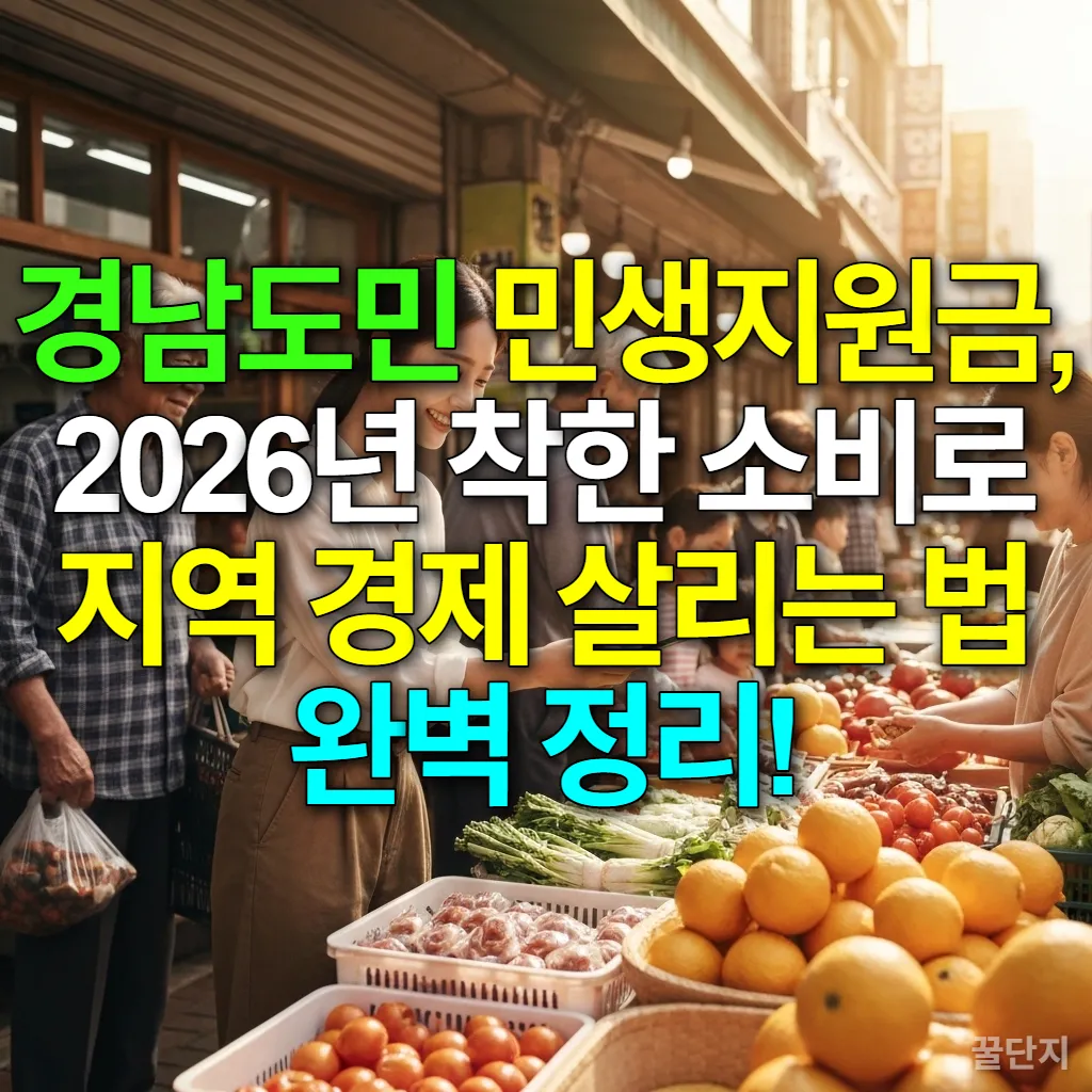 경남도민 민생지원금으로 지역 시장에서 착한 소비를 하는 젊은 여성의 모습