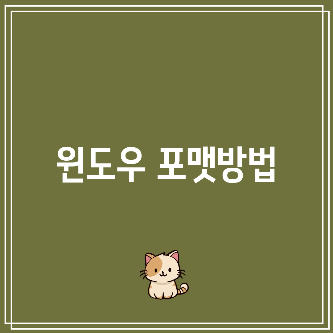 윈도우 포맷방법