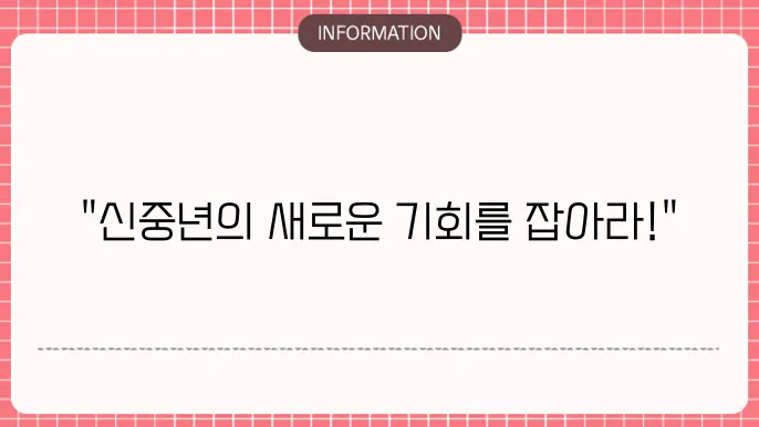 신중년 적합직무 고용지원금 사업 컨셉 아이디어