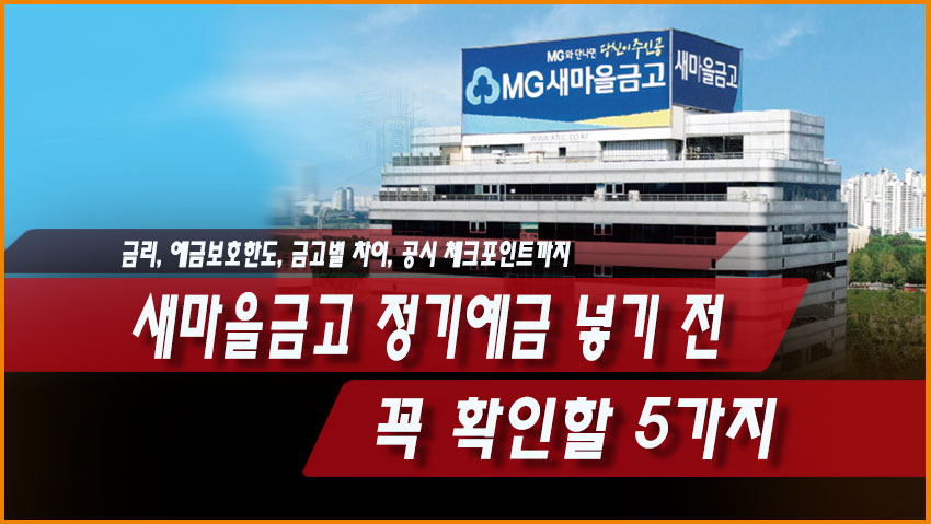 새마을금고 정기예금 넣기 전 꼭 확인할 5가지