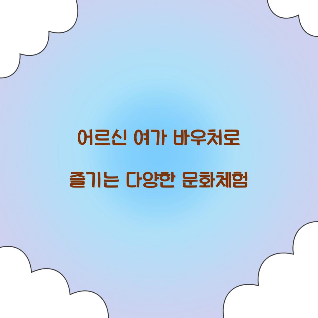 어르신 여가 바우처