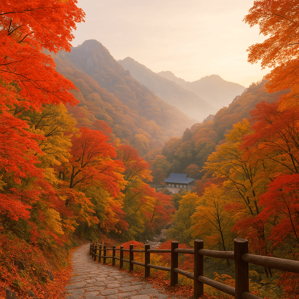 10월 단풍이 수놓은 산사의 계절, 공주 계룡산의 가을 단풍 여행