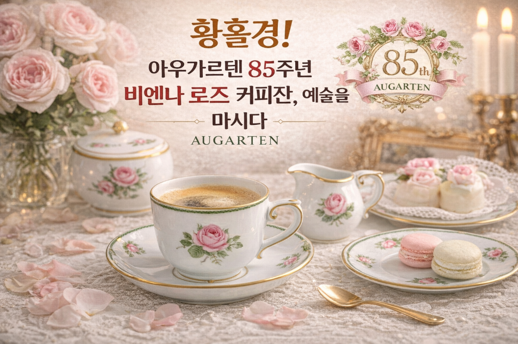 아우가르텐 85주년 한정판, 놓치면 후회할 비엔나 로즈 커피잔