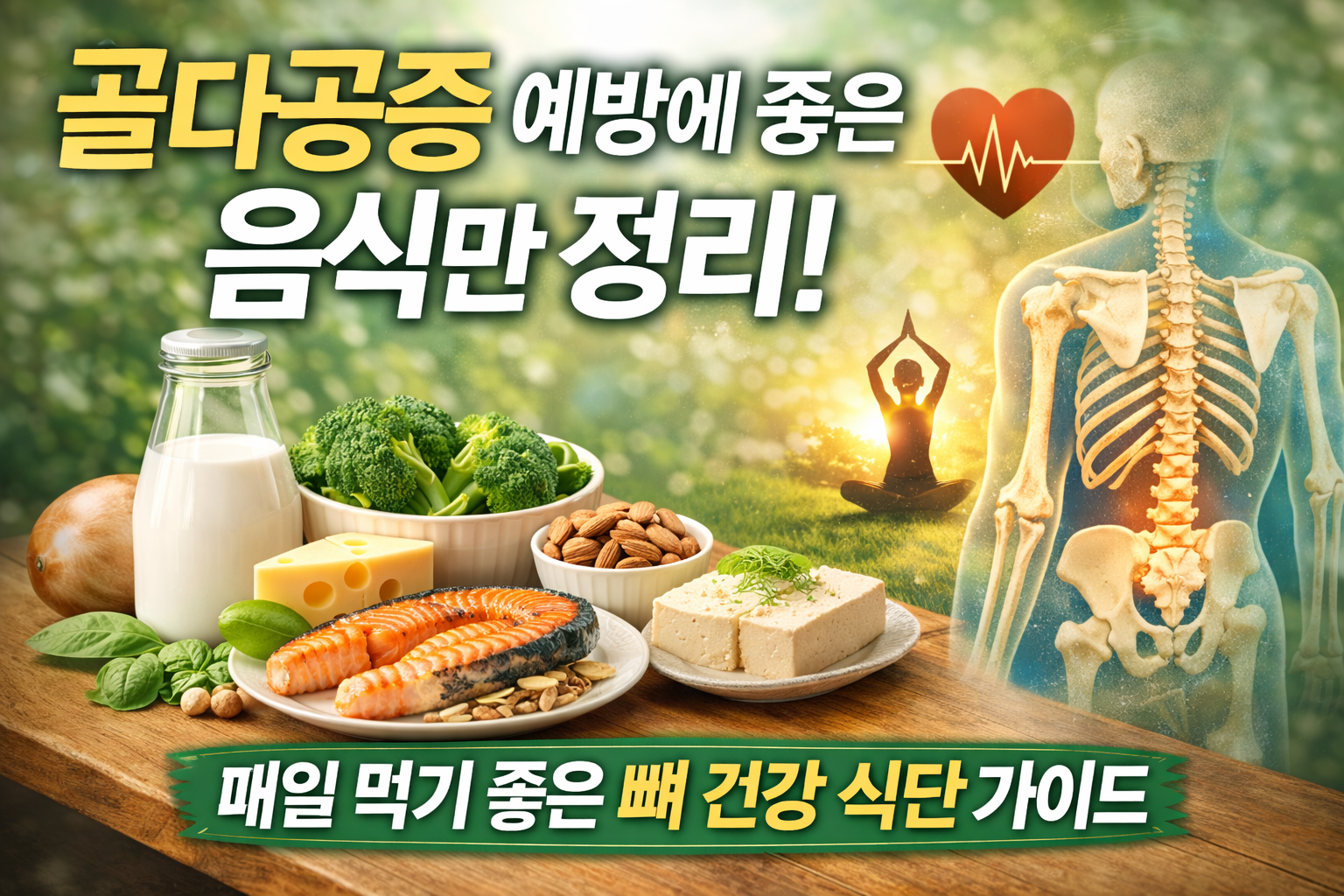 골다공증 예방에 좋은 음식 가이드 / 식단 선택으로 시작하는 뼈 건강 관리 루틴