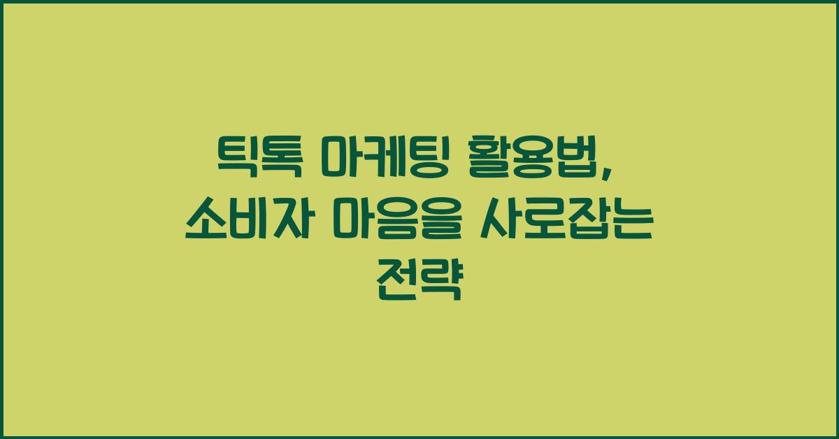 틱톡 마케팅 활용법