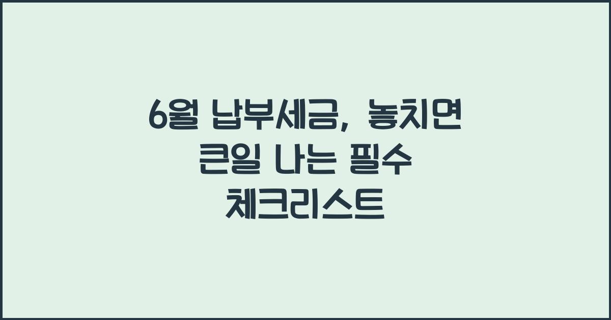 6월 납부세금