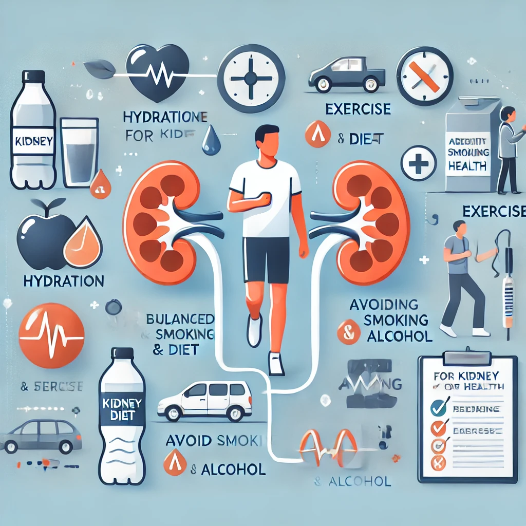 "Best lifestyle habits to maintain healthy kidneys including hydration, diet, and exercise"