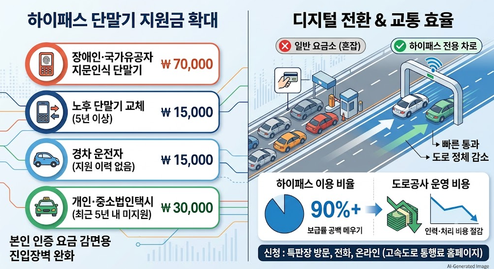 하이패스 단말기 지원 (지원 대상, 신청방법)