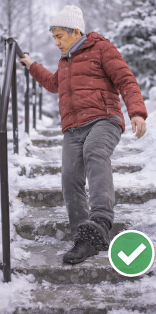 계단 낙상 원인과 예방법 관련 사진