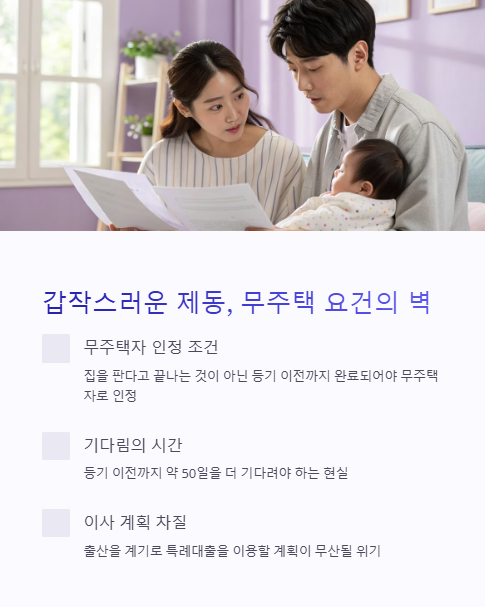 갑작스러운 제동 무주택 요건의 벽