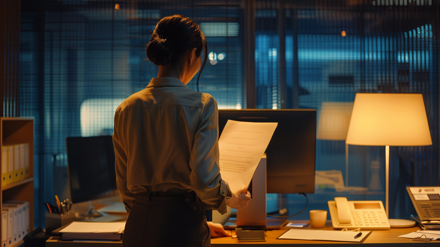 사직서를 내는 직장인 사진