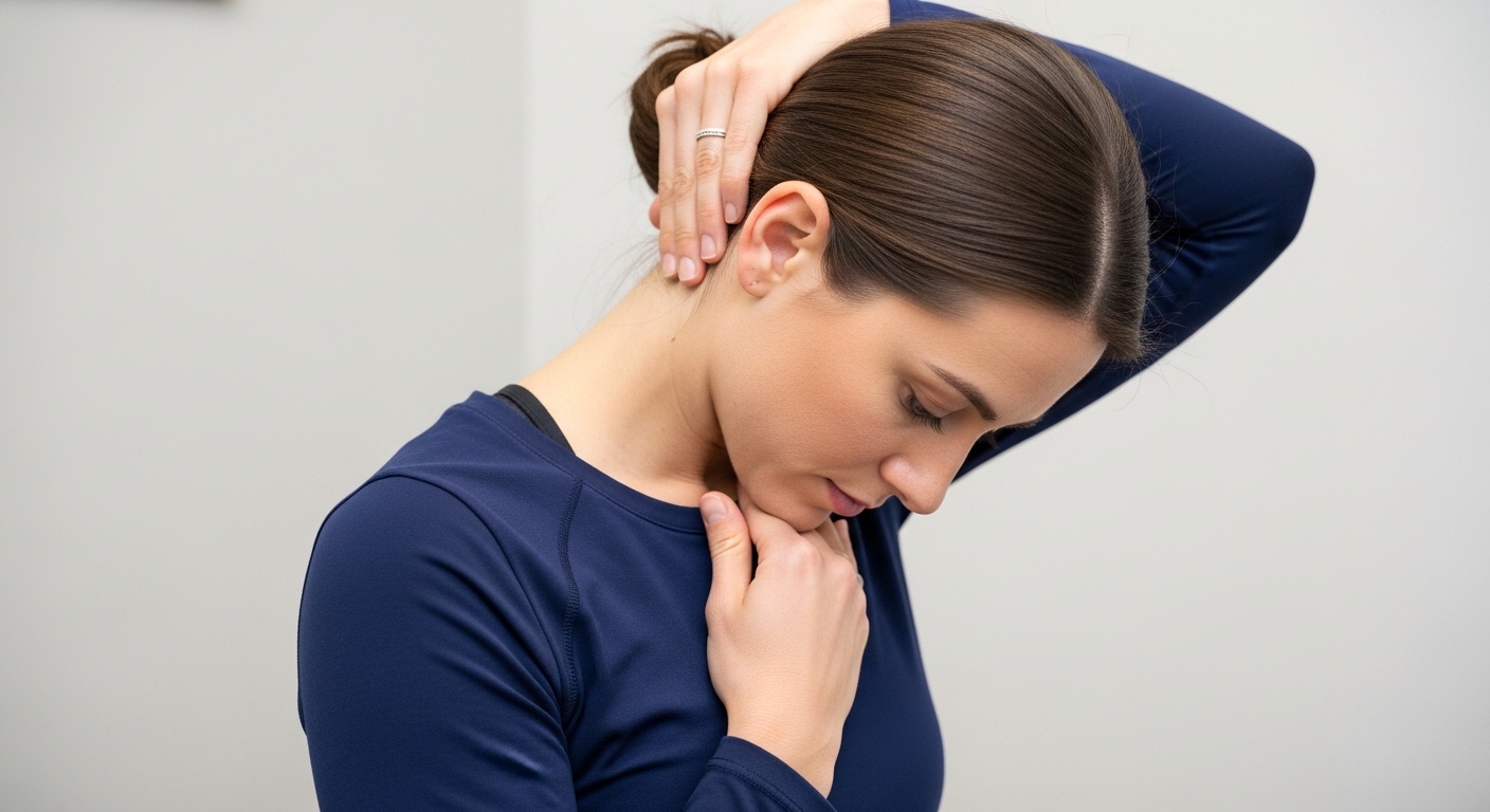 사무실에 앉아서 할 수 있는 거북목 교정 친턱 투턱 스트레칭 동작