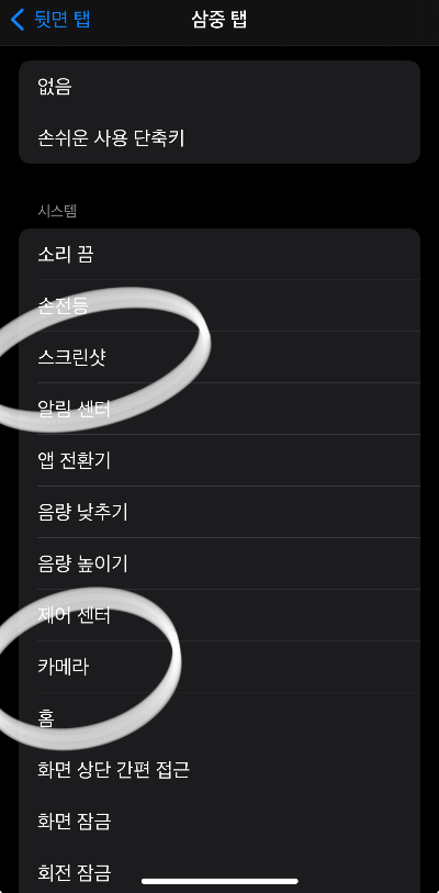 아이폰뒷면탭