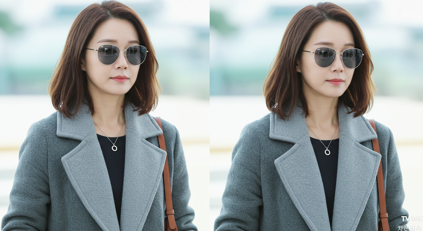 중년 여성 공항패션