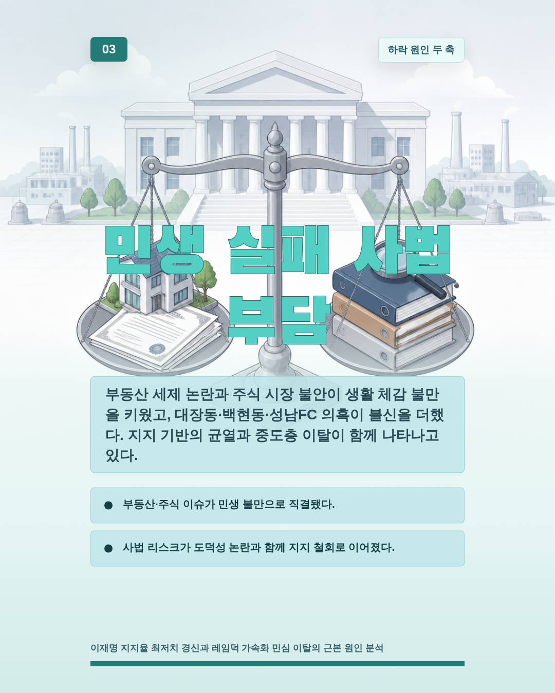 민생 실패 사법 부담
