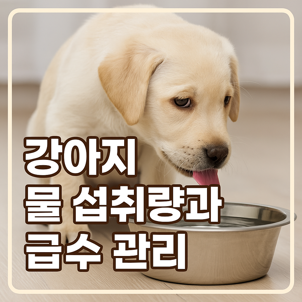 강아지 물 섭취량과 급수 관리