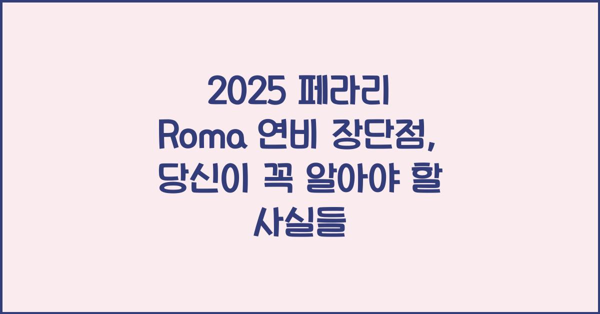 2025 페라리 Roma 연비 장단점
