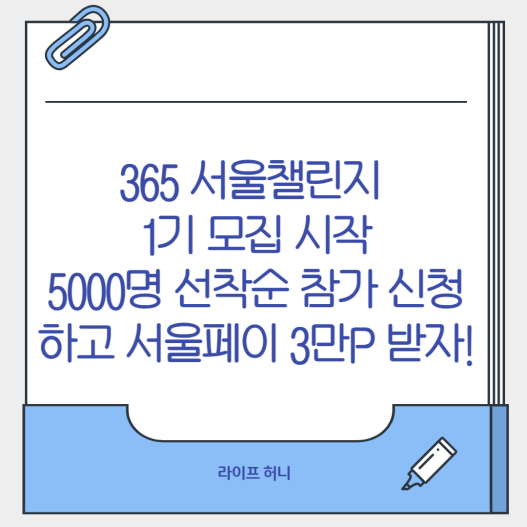 365 서울챌린지 1기 모집 시작