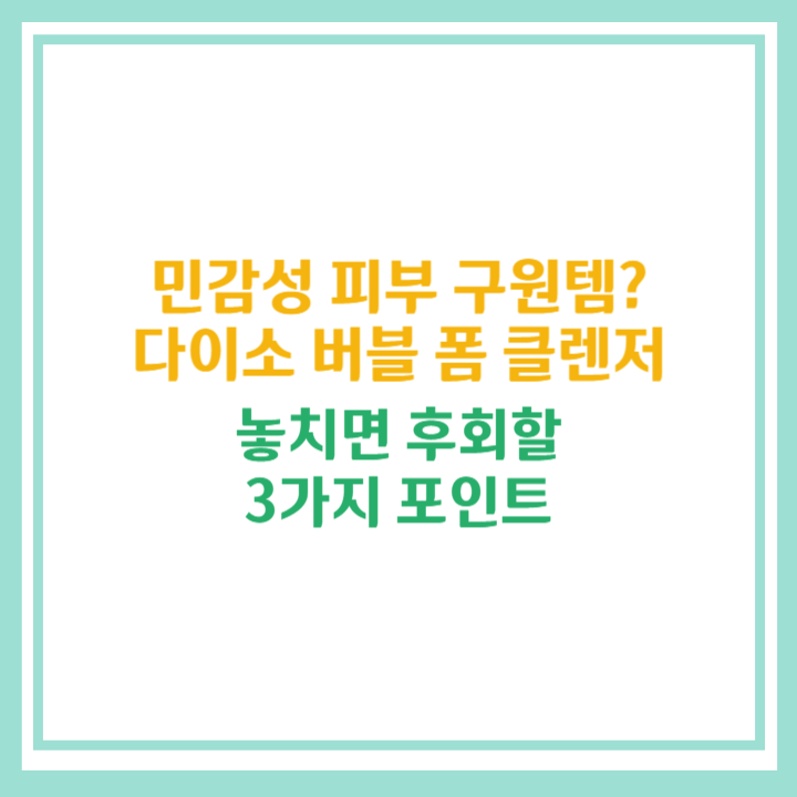 다이소 버블폼 클렌저