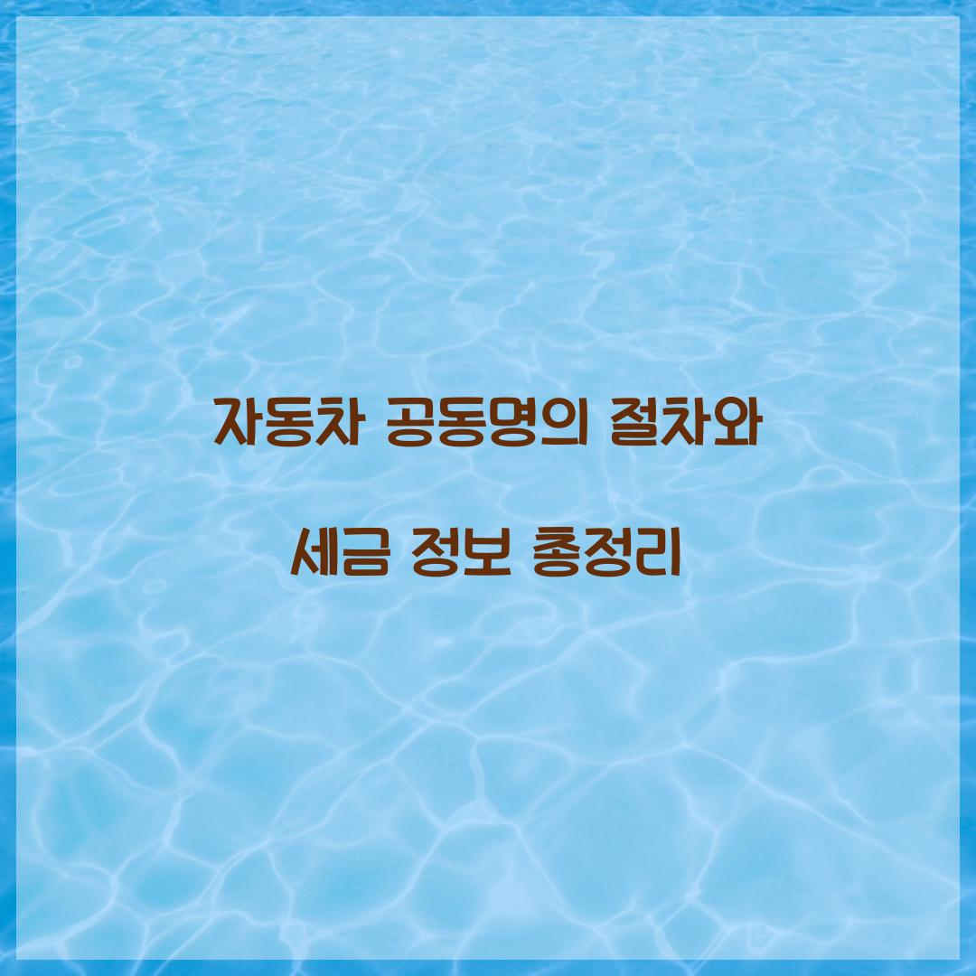 자동차 공동명의