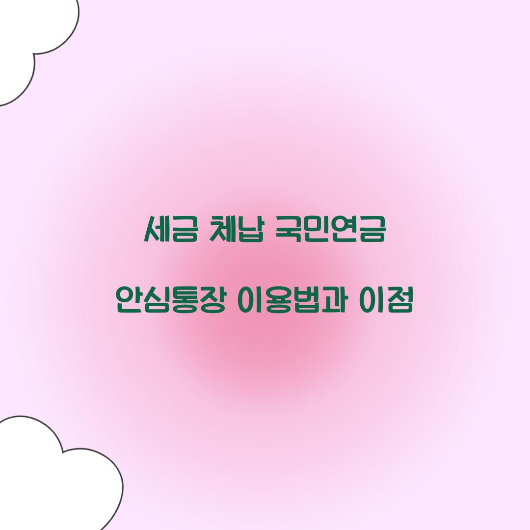 세금 체납 국민연금 안심통장