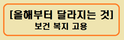 올해부터 달라지는 보건 복지 고용