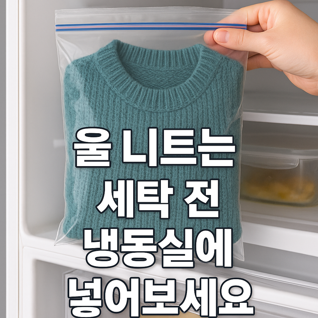 니트 세탁전 냉동보관으로 보풀 방지