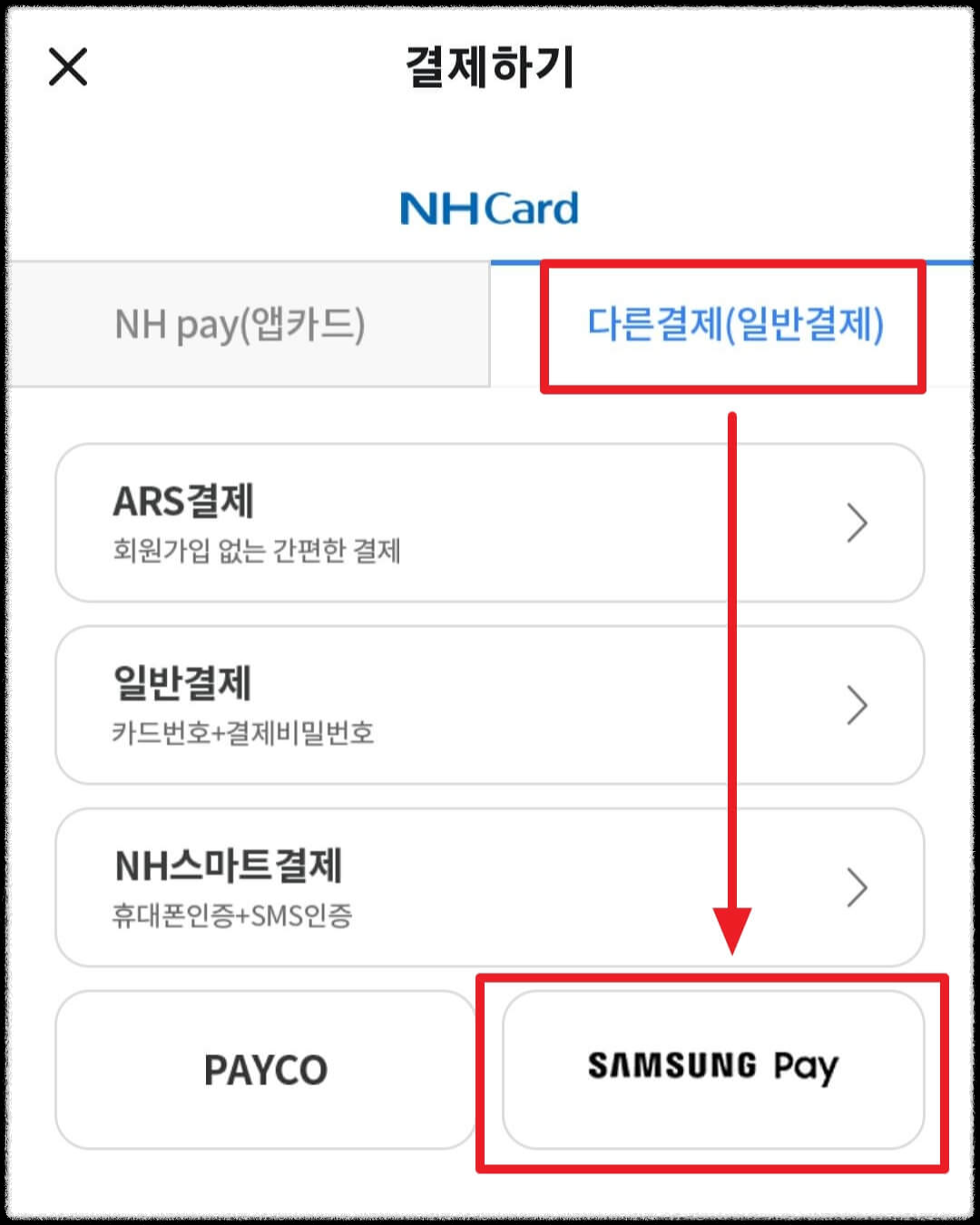 일반결제 삼성페이