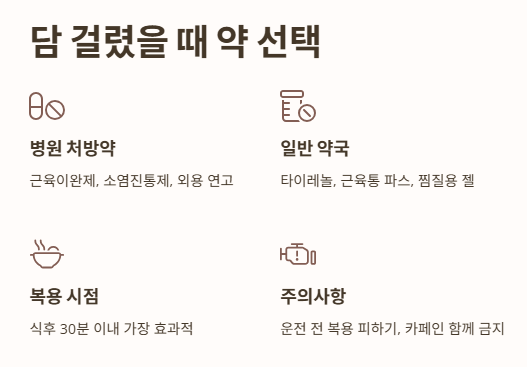 담 걸렸을 때 약은 어떤 게 효과 있을까?